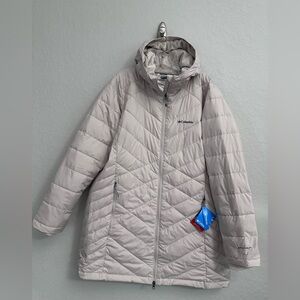 Columbia Heavenly Long Hooded Jacket Womens XXL Dark Stone
